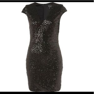 TopShop Plunge V Sequin Bodycon Dress
